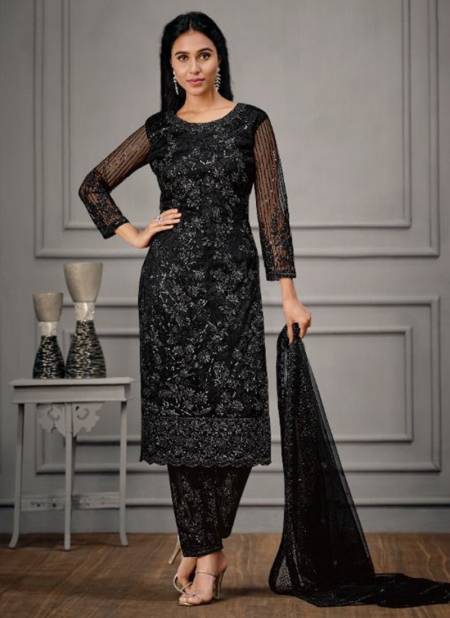 Black Colour VIPUL GLITZ 3 Heavy Net Festive Wear Designer Salwar Suit Collection 4927